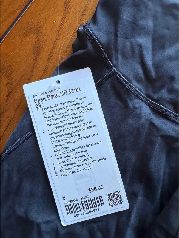 Lululemon Base Pace High Rise 23” Heritage Camo Black Size 6 NWT - Image 4