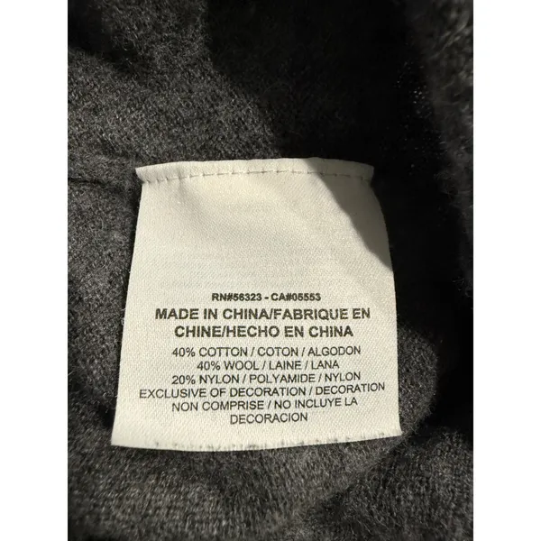 Nike Women's Gray V-Neck Long Sleeve Sweater Size‎ L Cotton Wool Blend - Image 6