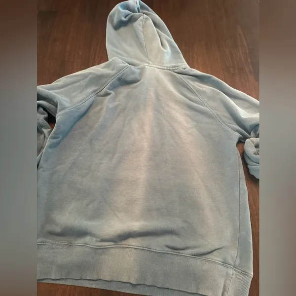 The North Face Sweatshirt Hoodie Women's S Long Sleeve Graphic Logo Pocket Blue - Image 6