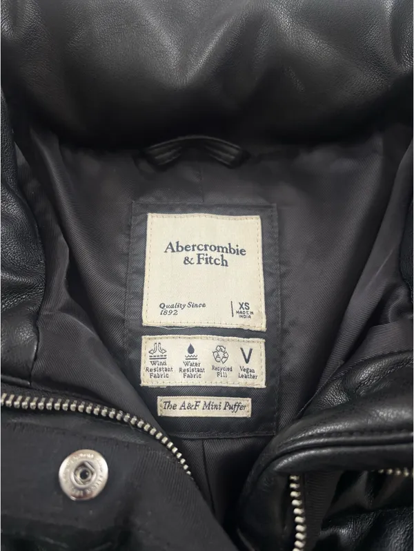 Abercrombie & Fitch Vegan Leather Black Jacket - Image 3