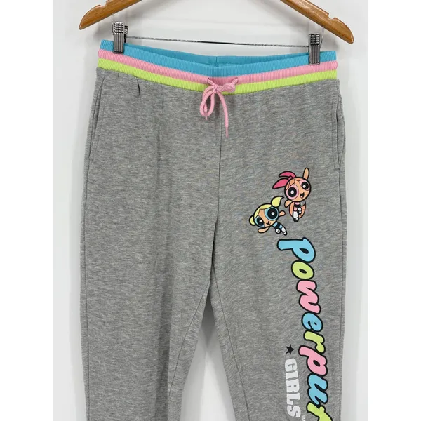 Powerpuff Girls Jogger Sweatpants Women Medium Cartoon Network Gray Y2K Medium - Image 3