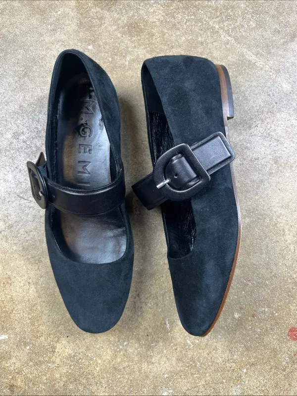 M. Gemi Adelina Black Genuine Suede and Leather Buckle Mary Jane Size: 36 (US 6) - Image 2