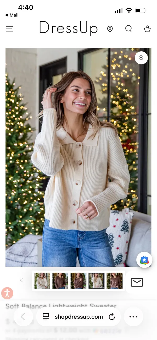 Dress Up Cream button up cardigan - Image 2