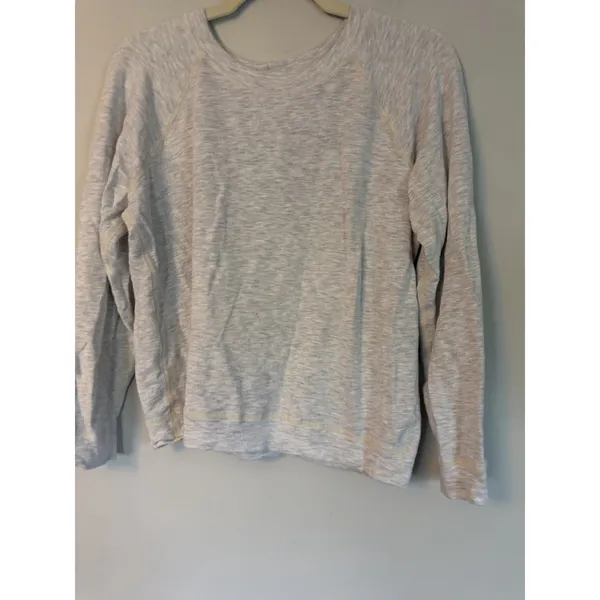 Monrow Women's Thin Heather Grey Pull Over Lightweight Sweatshirt Sz S - Image 4