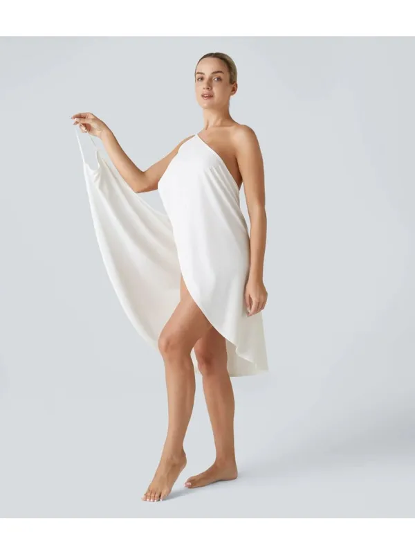 Halara Spaghetti Strap Crossover Cover Up Wrap InstantCool Dress-UPF50+ White M - Image 2