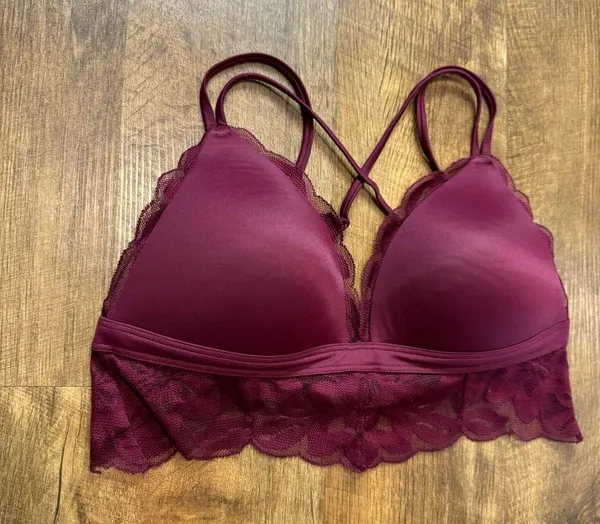 PINK Victoria’s Secret Pushup Bralette Bra Sz Medium Lace Trim Longline - Image 7