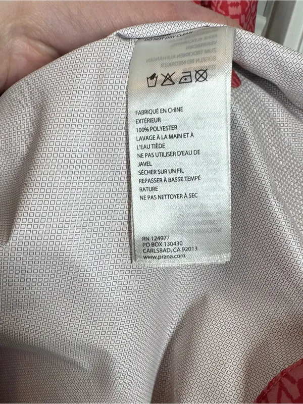 Prana Sunwashed Red Misty Geo Eliza Rain Jacket size medium‎ no belt Gorpcore - Image 5