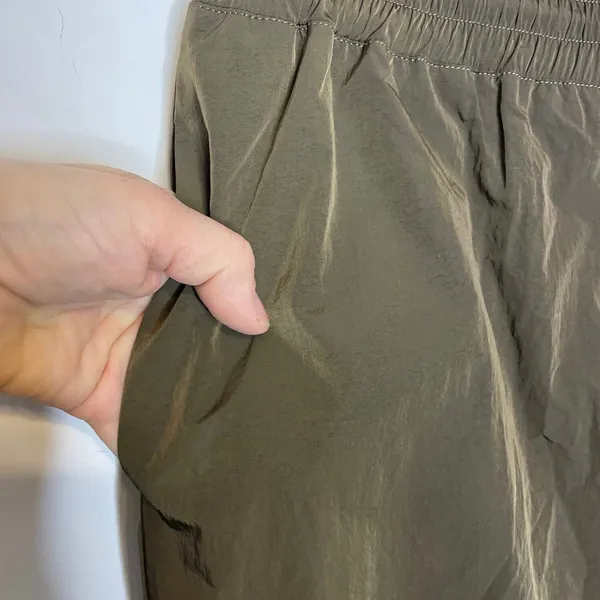 Good American Wide Leg Track Pants MEDIUM Mocha Pull On Casual Athletic Gym - Image 8