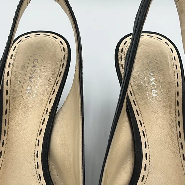 Coach Miranda Open Toe Slingbacks - Black -  Size 8B‎ B37 - Image 4
