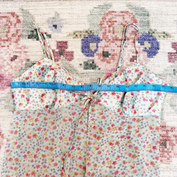 Victoria's Secret Y2K Coquette Fairy Sheer Slip Dress Large Ditsy Floral‎ Open Tie - Image 6