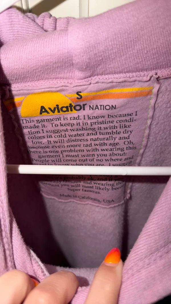 Aviator Nation light purple hoodie - Image 2