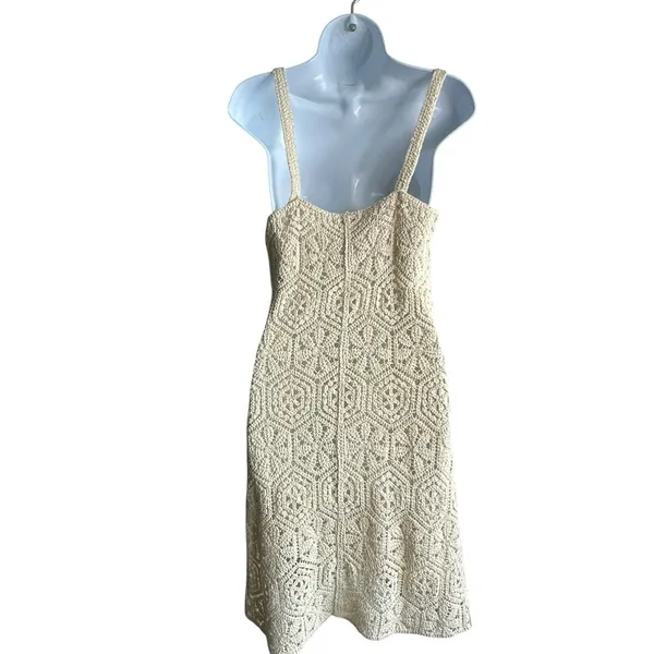 NWT Z Supply Allure Dress Sz M Natural Crochet Knit Sleeveless Boho Sleeveless - Image 3