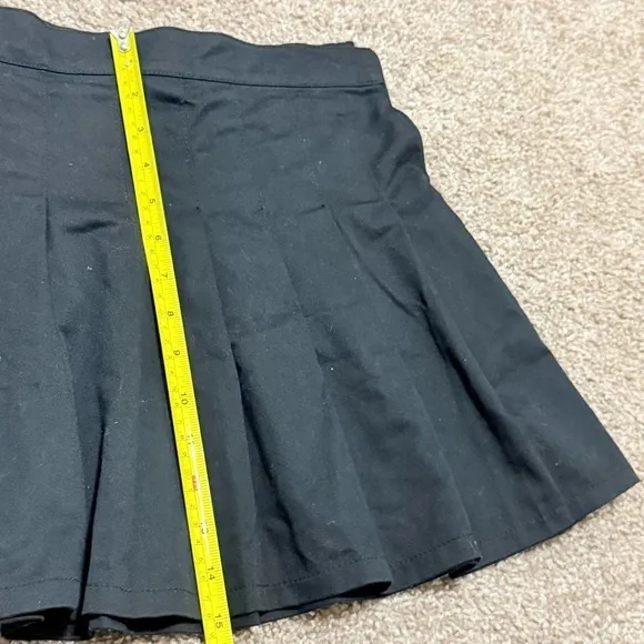 Mamba Jeans Black Pleated Mini Skirt Size L Juniors Zipper Repair Needed - Image 5