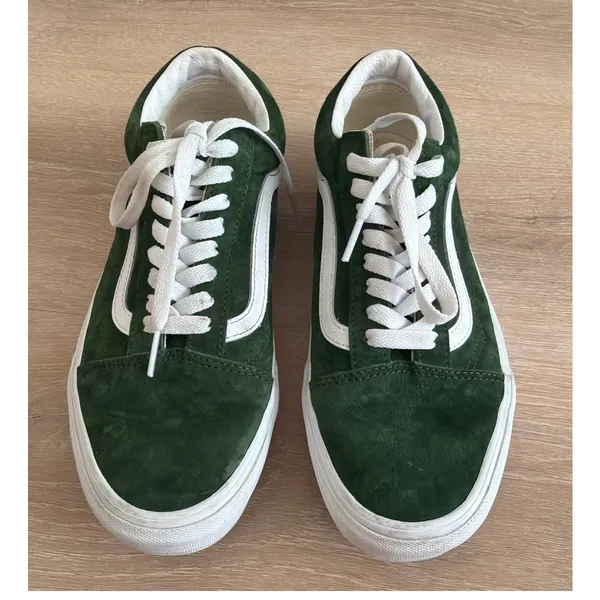 Vans Old Skool Pig Suede Dark Green Shoes Women's 9.5 Men's 8 - Image 2
