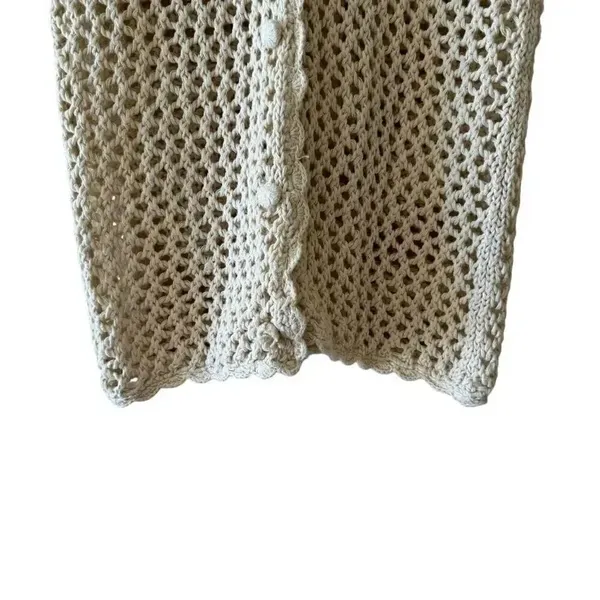 Huntington Ridge Ramie Cotton Cream Botton Boho Festival Crochet Vest M # 2244 - Image 3