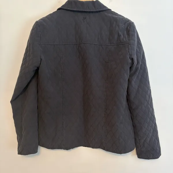 Ashworth Small Quilted Lightweight Jacket Washed Black Collar Outerwear Button - Image 3