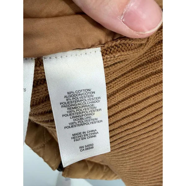 Jones New York Womens‎ Jacket Camel Quilted Ribbed Knit Hybrid Medium - Image 5