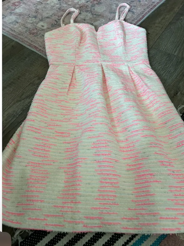 Anthropologie Moulinette Soeurs Pink Tweed Dress Women’s 0‎ Barbiecore Coquette - Image 9