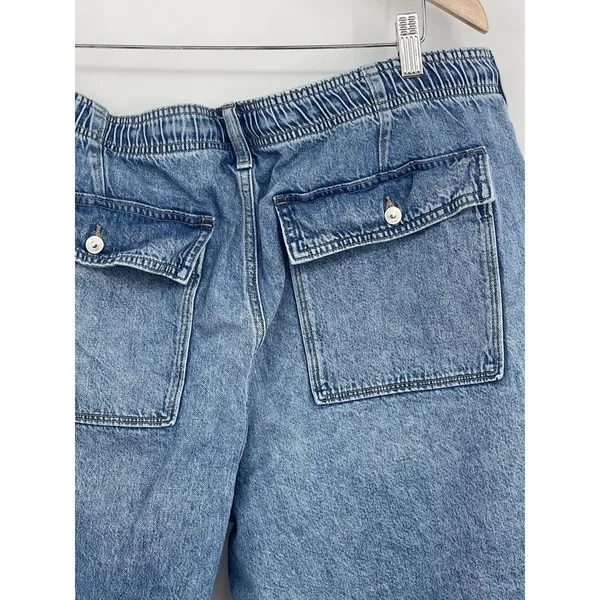 American‎ Eagle Womens Cargo Pocket Super High Rise Jogger Jeans Blue Sz 16 Bin9 - Image 8