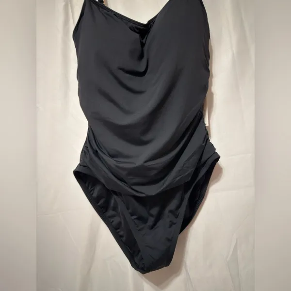 La Blanca NWT Standard Island Goddess Lingerie One Piece Swimsuit, Black, 12 - Image 5