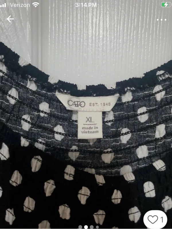 Cato Black and White Polka Dot Ruffle Sleeve Blouse - Image 2