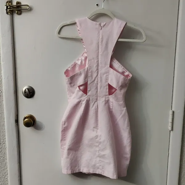 Nasty Gal Light Pink Sleeveless Cut Out Dress S Coquette Girl Pastel Mermaid - Image 4