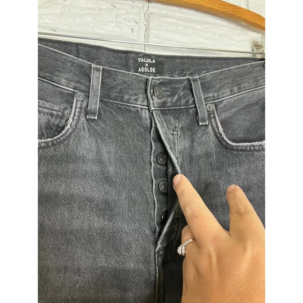 Talula‎ x AGOLDE taper jeans Womens 26 Black Excellent High Rise Button Fly - Image 5