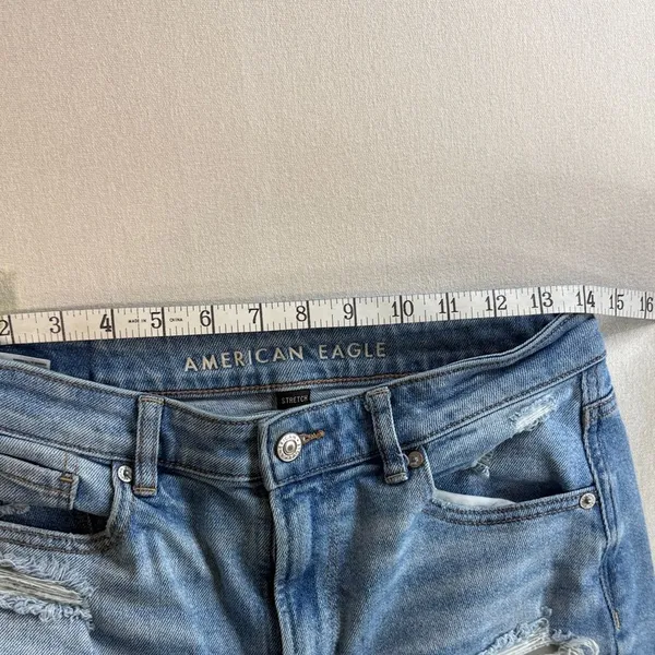 American Eagle Outfitters Distressed Blue Ankle Jeans - Image 5