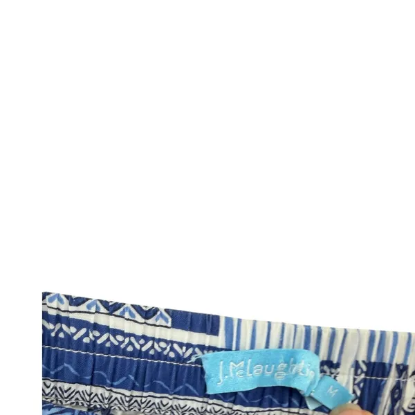 J.McLaughlin Eugene Palm Patchwork Wide Leg Pull On Pants Blue White Size Medium - Image 8