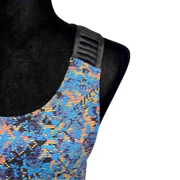 Free People Digital Damsel Floral Pixels Bodycon Strappy Dress in Neon Glow Sz M - Image 6