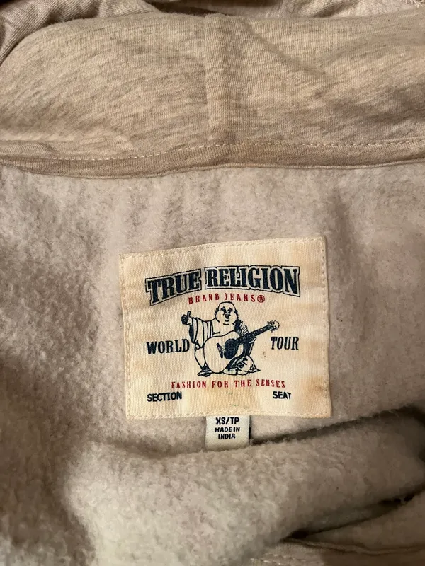True Religion Half-Zip Rhinestone Hoodie - Image 5
