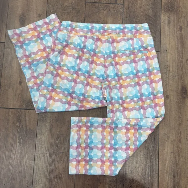 NIKE GOLF Multicolor Swirly Print Pull on Stretch Golf Pants Capri FitDry Large - Image 5