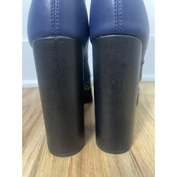 GUESS Sz 9M Caballa Platform Block Heel Dress Boot Blue GoGo Ecclectic Funky Y2K - Image 4