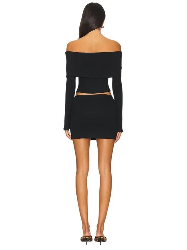 Superdown Marks Skirt in Black Small Womens Mini Jersey - Image 2