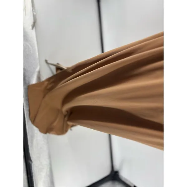 Banana Republic Modal Tie Waist Midi Dress Tan Size M Minimalist - Image 7