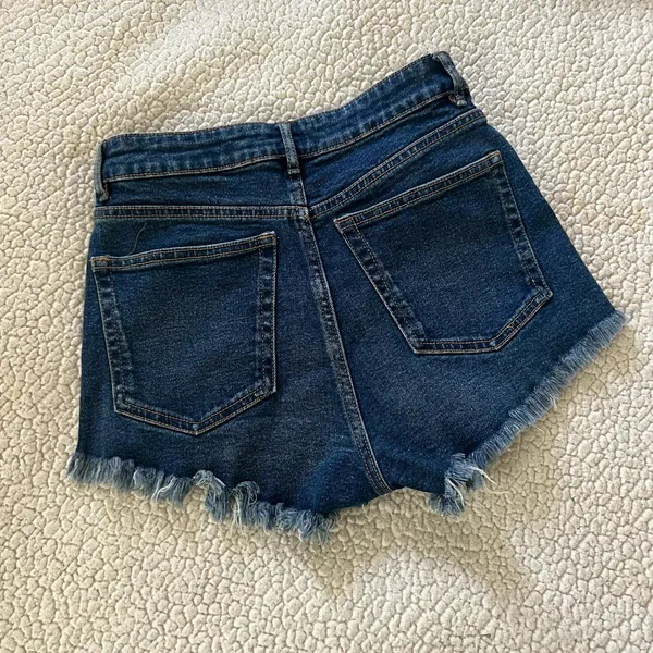 Zara High Rise Denim Cutoff Shorts Size 4 - Image 2