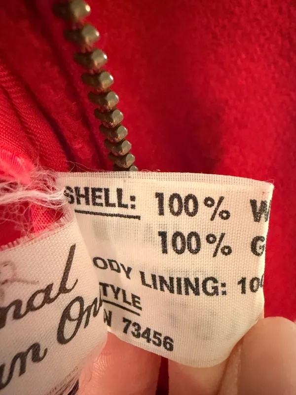 80’s Style Women’s Vintage Red Suede Leather Bomber Jacket Size Large - Image 4