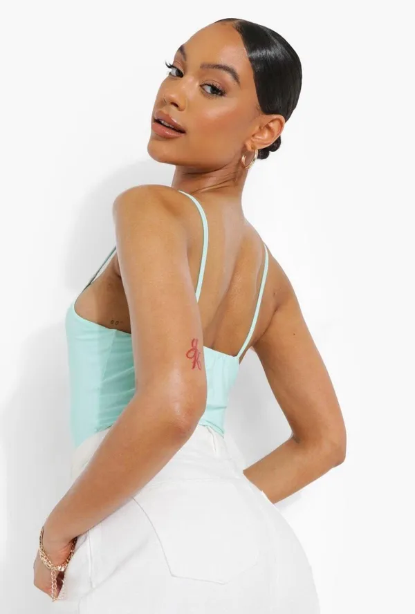 Boohoo Aqua Double Layer Bodysuit - Image 2
