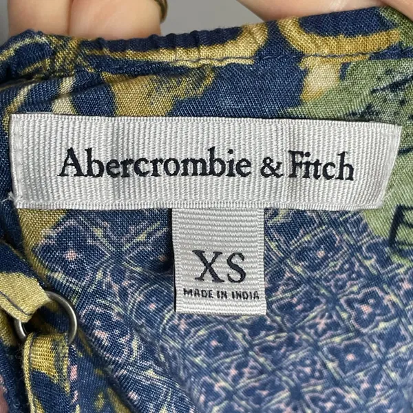 Abercrombie &‎ Fitch Dress Mini Lace-Up Back Floral Graphic Pattern Button-Up XS - Image 7