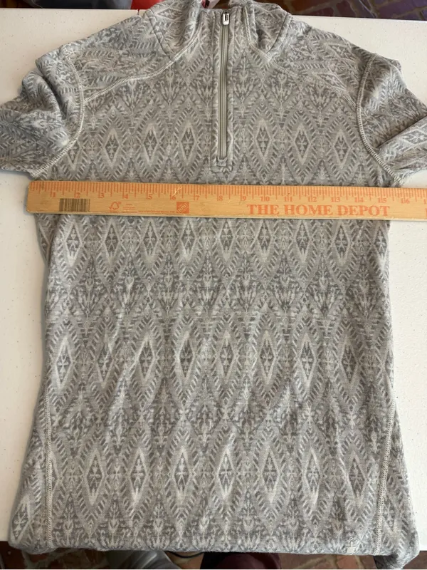 Smartwool Women's Merino 250 Base Layer Pattern 1/4 Zip Pullover Gray Moonbeam - Image 6