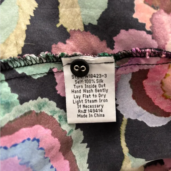 Johnny was workshop calanthe button down shirt top silk floral sz XL - Image 5