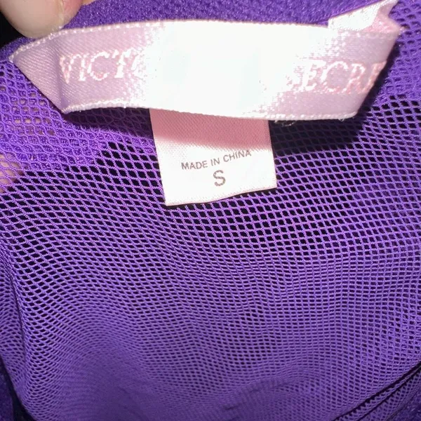 Victoria’s Secret purple semi sheer lace S shirt nightgown - Image 4