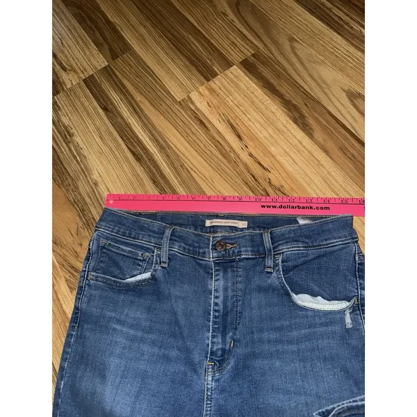 Levi's 31x30 720‎ High Rise Super Skinny Jeans Ripped Distressed Hyper Stretch - Image 6