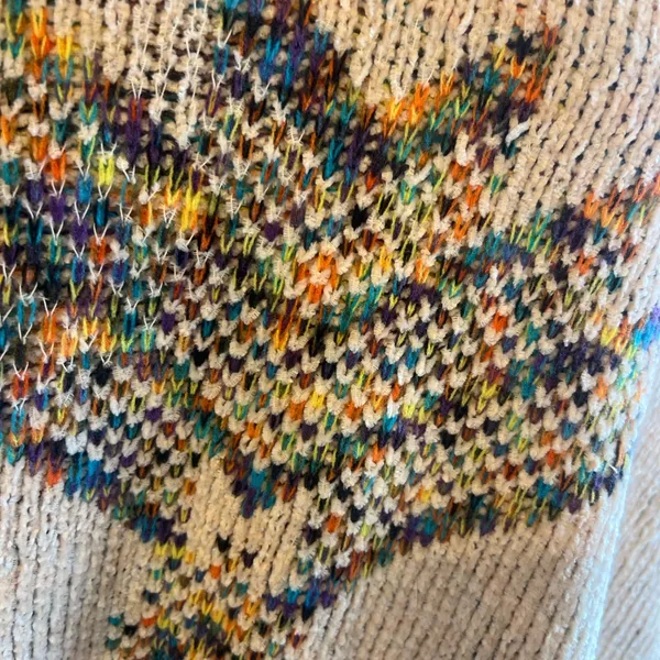 Multicolor Aztec Fringe Poncho Sweater Size undefined - Image 2