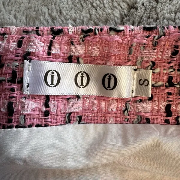 iii Tweed Wool Blend‎ Mini Skirt Womens Sz S Pink New Side Zip - Image 4