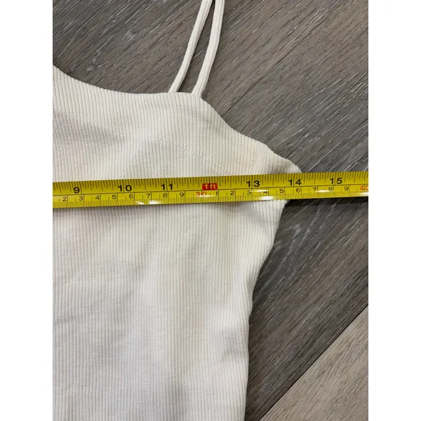 Free People We The Free One Shoulder Ribbed Tank Top Cream Medium - Image 4