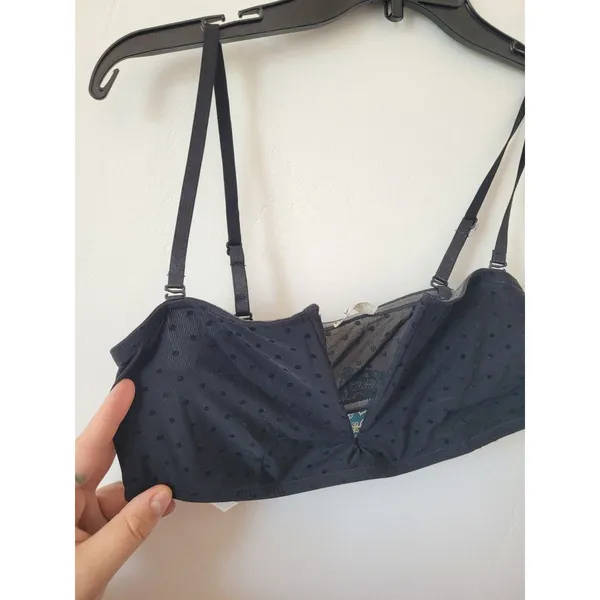 NEW Intimately Free People Sierra Bandeua Bralette Sheer Lace Boning Black Large - Image 6