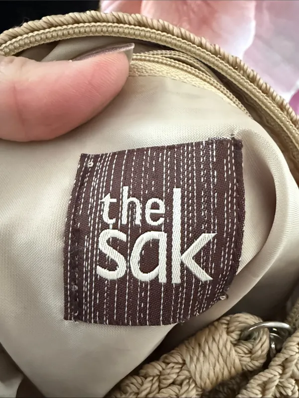 The Sak Natural Tan Crochet Boho Hippie Crossbody Bag - Image 3