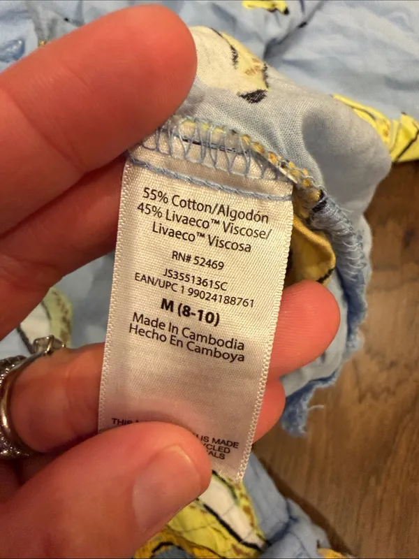 Joyspun Banana-Print Light Blue Pajama Set Size Medium 8/10 - C27-177 - Image 8