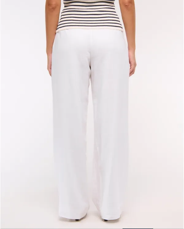 Abercrombie White Linen Pants - Image 3